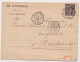 LETTRE ALPHÉE DUBOIS 25C CAYENNE GUYANE LIGNE E PAQ FR N°1 SIGNÉ BRUN COVER - Storia Postale