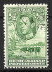 BECHUANALAND....KING GEORGE VI...(1936-52..).....HALFd.....SG118b......YELLOWISH - GREEN......CDS...VFU... - 1885-1964 Bechuanaland Protectorate