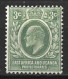 K,U,T....KING EDWARD VII..(1901-10..)..." 1907.."...3c...GREY -GREEN SHADE...(CAT.VAL.£21..)....MH.. - Protectorats D'Afrique Orientale Et D'Ouganda