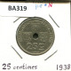 25 CENTIMES 1938 BELGIQUE-BELGIE BÉLGICA BELGIUM Moneda #BA319.E - 25 Cent