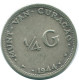 1/4 GULDEN 1944 CURACAO Netherlands SILVER Colonial Coin #NL10663.4.U - Curaçao