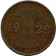 1 REICHSPFENNIG 1929 A GERMANY Coin #DA776.U - 1 Rentenpfennig & 1 Reichspfennig