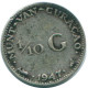 1/10 GULDEN 1947 CURACAO NIEDERLANDE SILBER Koloniale Münze #NL11880.3.D - Curaçao