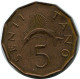 5 SENTI 1966 TANZANIA Moneda #AR205.E - Tansania