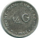 1/4 GULDEN 1944 CURACAO Netherlands SILVER Colonial Coin #NL10646.4.U - Curaçao