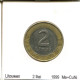 2 LITAI 1999 LITUANIE LITHUANIA BIMETALLIC Pièce #AS698.F - Litauen