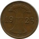 1 RENTENPFENNIG 1923 A ALLEMAGNE Pièce GERMANY #DB769.F - 1 Rentenpfennig & 1 Reichspfennig