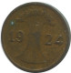 1 RENTENPFENNIG 1924 F DEUTSCHLAND Münze GERMANY #AE192.D - 1 Rentenpfennig & 1 Reichspfennig