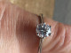 Bague En Argent 925 Sertie D'un Brillant / Taille 54 - Rings