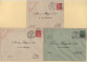 Type Semeuse - Lot De 3 Enveloppes Avec Repiquage Hugo De Cort Lille - Bigewerkte Envelop  (voor 1995)