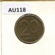 20 FRANCS 1996 DUTCH Text BELGIEN BELGIUM Münze #AU118.D - 20 Frank
