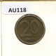 20 FRANCS 1996 DUTCH Text BELGIEN BELGIUM Münze #AU118.D - 20 Francs