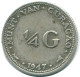 1/4 GULDEN 1947 CURACAO Netherlands SILVER Colonial Coin #NL10752.4.U - Curaçao