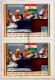 QUIT INDIA MOVEMENT- GANDHI-NEHRU-DOCTOR'S BLADE IN BLACK AFFECTING FLAG IN LOWER STAMP-PAIR- INDIA -ERROR-MNH-PA12-65 - Varietà & Curiosità