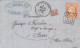 France - Lettre - Oblit"ation Losange Sur Type Cérès N°YT 38 + PD Dans Un Rectangle Rouge - De Paris à Barr (Bas-Rhin) - 1870 Belagerung Von Paris