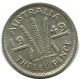 3 PENCE 1949 AUSTRALIA I PLATA Moneda #AZ166.E - Threepence