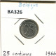25 CENTIMES 1966 FRENCH Text BELGIQUE BELGIUM Pièce #BA326.F - 25 Centimes