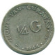 1/4 GULDEN 1944 CURACAO NÉERLANDAIS NETHERLANDS ARGENT Colonial Pièce #NL10662.4.F - Curaçao