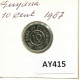 10 CENTS 1987 GUYANA Pièce #AY415.F - Guyana