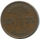 1 RENTENPFENNIG 1923 A DEUTSCHLAND Münze GERMANY #AD432.9.D - 1 Rentenpfennig & 1 Reichspfennig