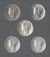 LOT 5 PIECES ETATS UNIS - 5 USA COINS - 10 CENTS MERCURY - 1929S - 1941 - 1942 - 1944 - 1945 - De TB à SUP - 1916-1945: Mercury (Mercure)