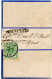 BELGIQUE - COB 26 AMBULANT OUEST 3 + MOUSCRON SUR FAIRE PART DE NAISSANCE DE LILLE POUR MONS, 1877 - Ambulants