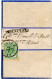 BELGIQUE - COB 26 AMBULANT OUEST 3 + MOUSCRON SUR FAIRE PART DE NAISSANCE DE LILLE POUR MONS, 1877 - Bahnpoststempel