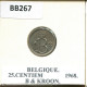 25 CENTIMES 1968 FRENCH Text BELGIQUE BELGIUM Pièce #BB267.F - 25 Cents