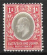 K.U.T......KING EDWARD VII...(1901-10..)..." 1904..."......1A.......SG18.......ORDENARY PAPER........MH... - East Africa & Uganda Protectorates