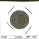 5 MAKUTA 1967 CONGO Coin #AS402.U - Congo (República Democrática 1964-70)