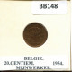 20 CENTIMES 1954 DUTCH Text BÉLGICA BELGIUM Moneda #BB148.E - 25 Cent