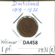 1 RENTENPFENNIG 1931 E ALLEMAGNE Pièce GERMANY #DA458.2.F - 1 Rentenpfennig & 1 Reichspfennig