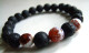 Set 4 Bracelets, à Superposer, Bracelet Menottes Géantes, Style Keith Richards, Lave Noire, Agate, Rolling Stones, Perle - Bracelets