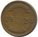 2 RENTENPFENNIG 1924 F ALLEMAGNE Pièce GERMANY #AD469.9.F - 2 Rentenpfennig & 2 Reichspfennig