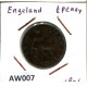 HALF PENNY 1896 UK GREAT BRITAIN Coin #AW007.U - C. 1/2 Penny