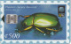 COLNECT : CR-C-22A  500 Beetle Plusiotis Aurora (2nd Edition) ( Batch: C8A100182) USED - Costa Rica