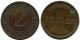 2 REICHSPFENNIG 1924 A ALLEMAGNE Pièce GERMANY #DA780.F - 2 Rentenpfennig & 2 Reichspfennig