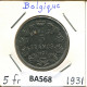 5 FRANCS 1931 BÉLGICA BELGIUM Moneda FRENCH Text #BA568.E - 5 Francs & 1 Belga