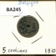 5 CENTIMES 1910 FRENCH Text BELGIQUE BELGIUM Pièce #BA245.F - 5 Cents