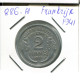 2 FRANCS 1941 FRANKREICH FRANCE Französisch Münze #AN345.D - 2 Francs