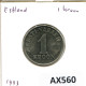 1 KROON 1993 ESTLAND ESTONIA Münze #AX560.D - Estonia