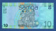 SAMOA - P.39a – 10 TALA ND (2008) UNC, S/n WT0000829 LOW SERIAL NUMBER - Samoa