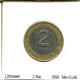 2 LITAI 1999 LITHUANIA BIMETALLIC Coin #AS698.U - Litouwen