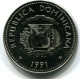 25 CENTAVOS 1991 REPUBLICA DOMINICANA UNC Coin #W11134.U - Dominicana