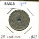 25 CENTIMES 1927 FRENCH Text BELGIUM Coin #BA313.U - 25 Cents