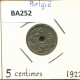 5 CENTIMES 1922 DUTCH Text BELGIQUE BELGIUM Pièce #BA252.F - 5 Cent