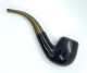 CHACOM 42 Bent Billiard Leather Pipe, Used Vintage Smoking Tobacco Pipe Made In France - Pipe In Bruyère