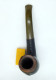 CHACOM 42 Bent Billiard Leather Pipe, Used Vintage Smoking Tobacco Pipe Made In France - Pijpen In Bruyèrehout