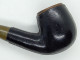 Delcampe - CHACOM 42 Bent Billiard Leather Pipe, Used Vintage Smoking Tobacco Pipe Made In France - Pipas En Madera De Brezo ( Bruyere)