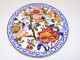 -PLAT ROND FAIENCE GIEN PIVOINE FRANCE TAMPON 1960 Décoré Main COLLECTION E - Gien (FRA)